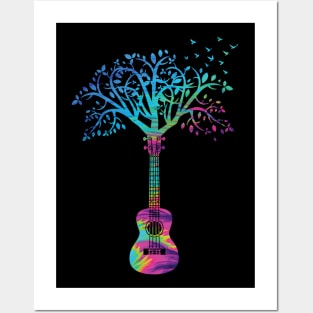 Ukulele Tree Colorful Texture Posters and Art